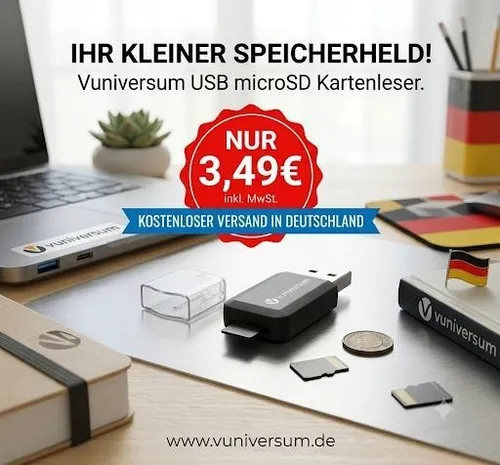 ✅ USB A zu Micro SD Karte Adapter Kartenleser PC Laptop Notebook Computer Media