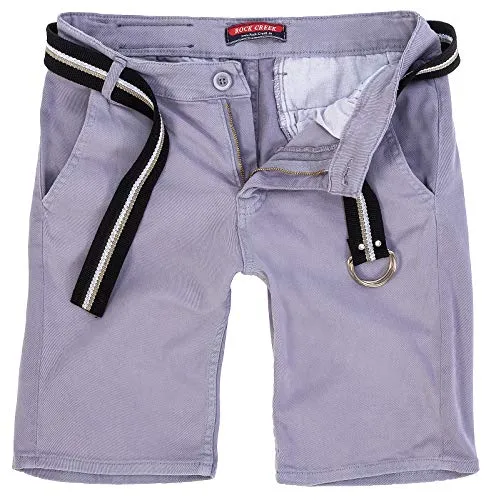 Rock Creek Herren Chino Shorts – Komfortable Bermuda Shorts mit Gürtel - Herren-Shorts mit abnehmbarem Gürtel und angenehmem Tragegefühl. Ideal für den Sommer, erhältlich in Übergröße und zwölf Farben.