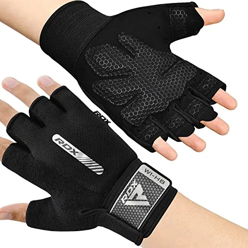 RDX Fitness Handschuhe Damen Herren, Anti-Rutsch Gewichtheben Workout Gym Gloves Krafttraining Trainingshandschuhe, Exercise Weightlifting Bodybuilding Sporthandschuhe Grip, Kraftsport Powerlifting