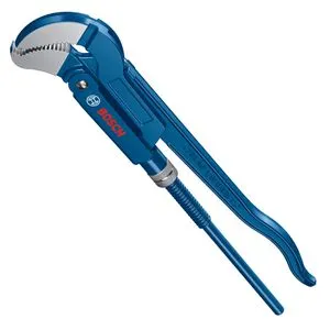 Bosch Professional 1600A02W3T Eckrohrzange 45° - Handwerkzeug - Robuste Eckrohrzange aus Chrom-Vanadium-Stahl für präzises Arbeiten an Rohren bis 60 mm, ideal für Heizungs- und Klempnerarbeiten mit ergonomischem Design für hohen Arbeitskomfort.