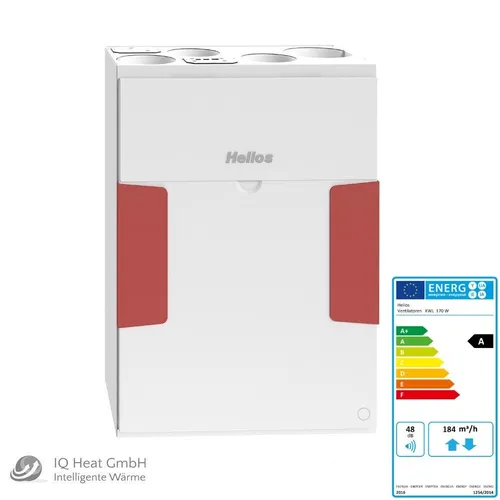 Helios Lüftungsgerät KWL 170 W mit WRG Kunststoff Wärmetauscher Wohnraumlüftung