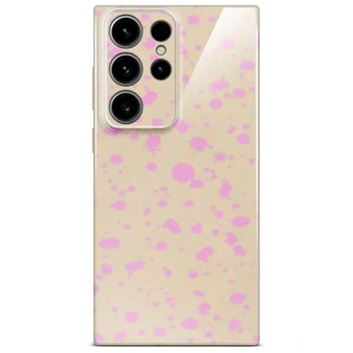 ONEFLOW für Samsung Galaxy S24 Ultra Hülle mit Design Muster, Designer Case Handy Schutzhülle mit Kameraschutz, Hardcase Bedruckt dünne Handyhülle, Splash Cover, Farb Flecken Rosa Pink