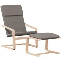 vidaXL Relaxsessel mit Hocker in Taupe - Genieße höchsten Sitzkomfort mit diesem stilvollen Relaxsessel und passendem Hocker! Aus strapazierfähigem Stoff und massivem Birkenholz gefertigt, bietet er Stabilität und ein elegantes Design für jedes Zuhause.