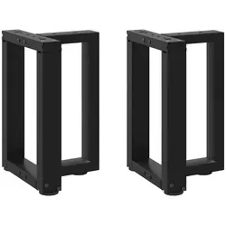 vidaXL Couchtischbeine T-Form 2 Stk. Schwarz 38x25x(42-43) cm - Tischbeine aus pulverbeschichtetem Stahl, robust und langlebig. Mit verstellbaren Nivellierfüßen für Stabilität auf unebenen Böden – ideal für individuelle Couchtischgestaltungen.