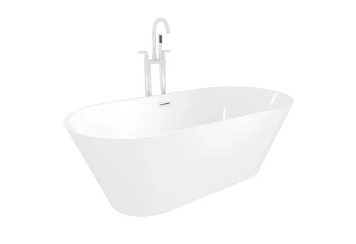 AcquaVapore Freistehende Badewanne F01 170x80cm mit Armatur AF02 - Ergonomische freistehende Badewanne mit höhenverstellbaren Füßen für flexible Aufstellung. Pflegeleichte Oberfläche und schnelle Installation machen sie zur idealen Wahl für jedes Badezimmer.