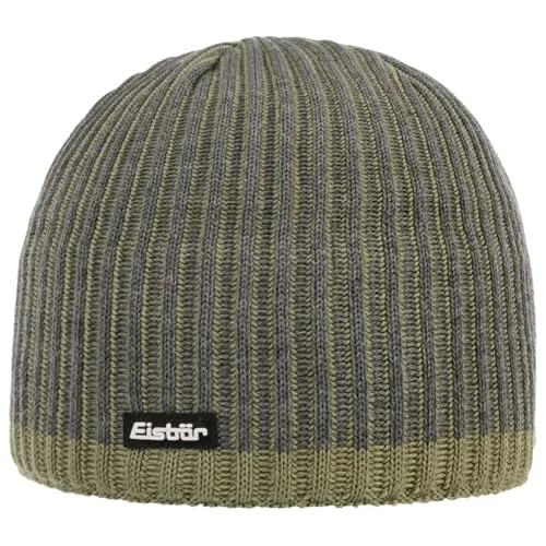 Eisbär Alex Strickmütze Wintermütze Beanie Damen/Herren - Made in Italy Herrenmütze Herbst-Winter Winter - One Size grau-Oliv