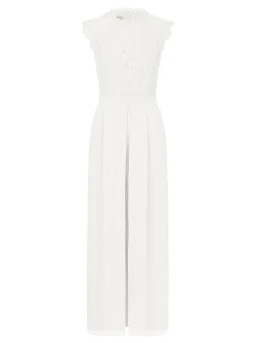 Apart Jumpsuit mit Spitzenoberteil, creme in beige von APART Fashion