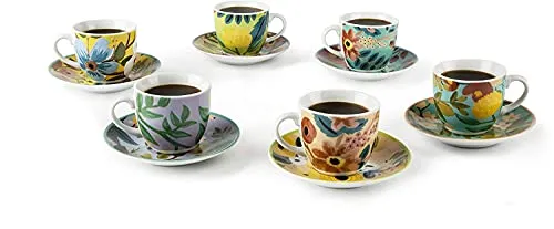 Excelsa 6-teiliges Espressotassen-Set Blumen, 64919 in weiß von Excelsa