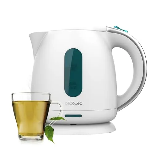 Cecotec Wasserkocher Thermosense 140 White - Wasserkocher mit 1 L Kapazität, 2200 W für schnelles Erhitzen, BPA-frei und mit Anti-Kalk-Filter für besten Geschmack. Ideal für Teeliebhaber!