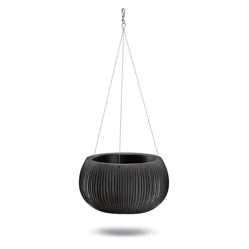 Blumentopf Beton-optik mit Einsatz Pflanzkübel Pflanztopf schwarz Hängetopf