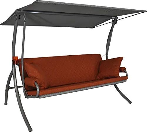 Angerer Hollywoodschaukel Elegance Joy - Gartenschaukel Made in Germany - Hollywoodschaukel für die ganze Familie, bietet Sitzen, Liegen und eine bequeme Bettfunktion. Hochwertige Qualität und einfach zu montieren – ideal für entspannte Stunden im Garten!