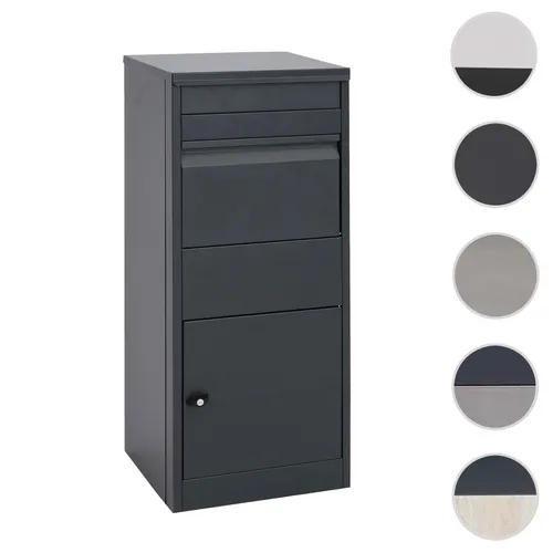 Paketkasten HWC-G80 - Standbriefkasten Größe L - Briefkästen & Briefkastenklappen, wetterfest und geräumig, bietet Platz für Pakete und Briefe, verzinkter Stahl in eleganter Holzoptik.