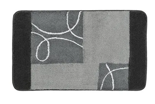 Meusch Badteppich Curly grau 60 x 100 cm - Moderne Badematte mit 20 mm Florhöhe, rutschhemmend und waschbar bis 40° C. Ideal für ein stilvolles Badezimmer. Hochwertiger, weicher Flor aus 100% Polyacryl.