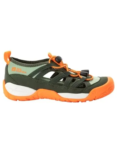 Jack Wolfskin Villi K Sandale - Kinder Freizeitsandale, Grün, 32 EU - Wanderschuhe für Kinder mit Schnellschnürsystem, ideal für Abenteuer im Freien. Leicht, elastisch und mit guter Dämpfung für optimalen Komfort.
