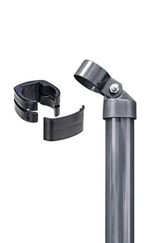 Alberts 602536 Zauneck-Set für Schweißgitter Fix-Clip Pro® - S-Haken für Zaunhöhe 1220 mm, zinkphosphatiert und langlebig in anthrazit-metallic, ideal zum Einbetonieren für stabile Zaunlösungen.