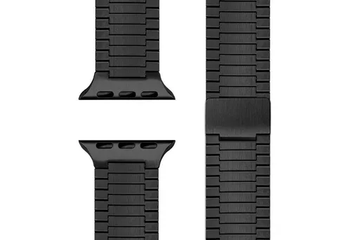 NALIA Chronos Edelstahl Armband für Apple Watch SE/10/9/8/7/6/5/4/3/2/1 - Nachtschwarz - Elegantes Edelstahl Armband für Apple Watch in Nachtschwarz. Der stufenlos verstellbare Magnetverschluss sorgt für optimalen Tragekomfort. Ideal für Business und Freizeit, robust und wasserfest für den täglichen Einsatz.