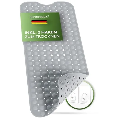 SilverRack Badewannenmatte 100x40 cm (Grau) in grau von SilverRack