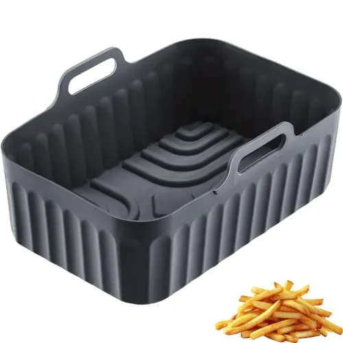 Silikonform für Heißluftfritteuse Line – Der wiederverwendbare Silikoneinsatz ist das ideale Zubehör für den Airfryer, spülmaschinengeeignet – 21,5 x 13,5 x 7 cm