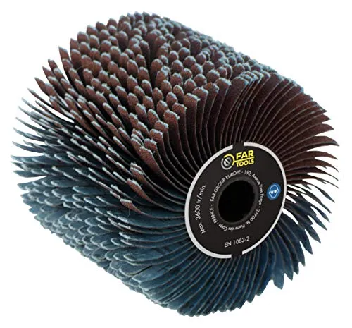 Fartools Schleifbandbürste 80 Körnung Ø 120 mm - Schleifbürsten für präzises Schleifen, ideal für Holz- und Metallbearbeitung, Durchmesser 120 mm, Länge 100 mm.