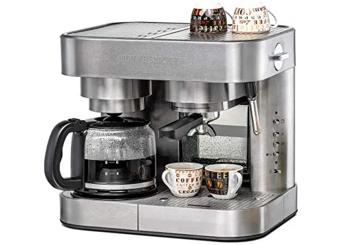 Rommelsbacher Kaffee/Espresso Center EKS 3010 - Kaffeemaschine mit Glaskanne für 10 Tassen und programmierbarer Tassenfüllmenge, ideal für Kaffeeliebhaber und Espresso-Fans. Integrierte Düse für perfekten Milchschaum.