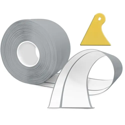 Weichsockelleiste Selbstklebend, 12M PVC küchenabschlussleiste 50x20mm, Sockelleiste Selbstklebende für Küche und Badezimmer 5x2 grau