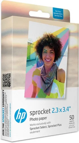 Tomik Toys Fotopapier HP Ritzel 2,3x3,4'' – HP Sprocket Select/Plus – 50 Stück, Selbstklebende Rückseite