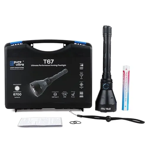 pureultra T67 LED Taschenlampe – 6700 Lumen, 1400m Reichweite, IP68 wasserdicht