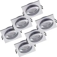 Produktbild Oktaplex 6er Set Einbauleuchte Aluminium Lyon Schwenkbar 4000K Neutralweiß 380lm 4,8W Silber Deckenspot Eckig