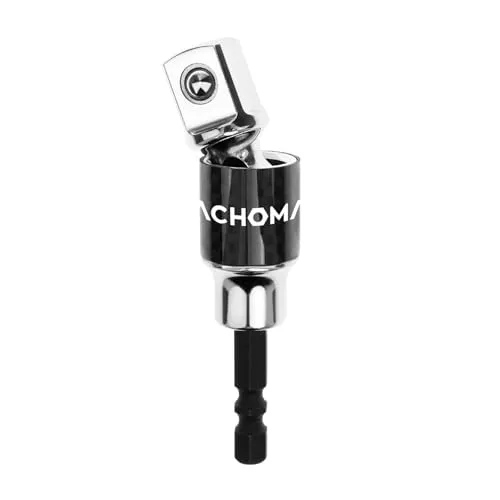 MACHOMAN Schwenk-Stecknuss-Wackeladapter-Verlängerung, Stecknuss-Bohrer-Adapter 1/4 Zoll Dr. Drehbarer 1/2 Zoll (Sechskant) Universal-Gelenk-Stecknuss-Adapter, elektrische Verlängerung