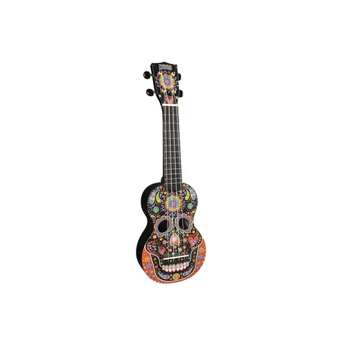 Mahalo Skull Ukulele Day of the Dead in schwarz von MAHALO