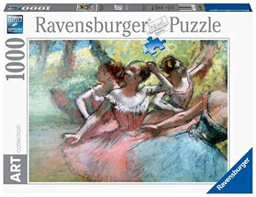 Ravensburger Puzzle für Erwachsene, 1000 p, Vier Ballerinas auf der Bühne – Edgar Degas – Art Collection – 14847