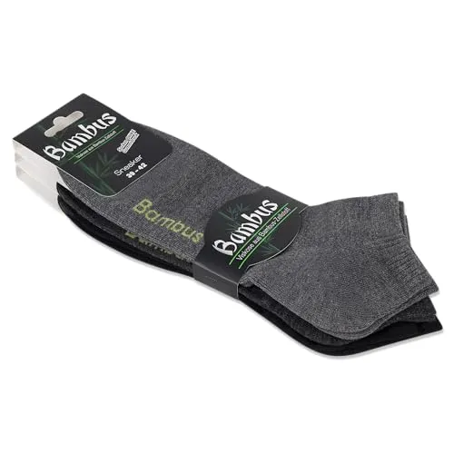 foot-art 6 Paar Viskose Bambus Sneaker Socken ohne Gummidruck bamboo:line – Damen & Herren – atmungsaktiv & weich (DE/NL/SE/PL, Numerisch, 39, 42, Regular, Regular, hellgrau, dunkelgrau, schwarz)