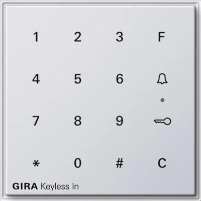 Gira Keyless In Codetastatur TX 44 - Sicherer Zugang ohne Schlüssel - Zutrittskontrolle für Garten und Gebäude, ermöglicht einfachen Zugang per Codeeingabe und erhöht die Sicherheit.