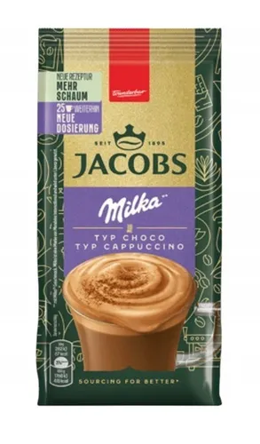 JACOBS Löskaffee TYP CHOCO CAPPUCCINO - Instantkaffee mit leckerem Milka®* Geschmack, perfekt für Schokoladenliebhaber. Ideal für schnelle Genussmomente, 12 Beutel à 400 g.