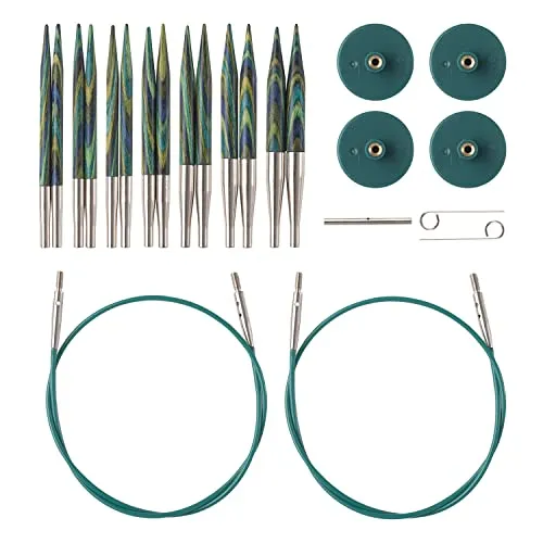 Knit Picks Options Stricknadel-Set aus Holz, kurze Spitze, auswechselbar, 7,5 cm