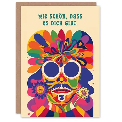 Artery8 Lustige Geburtstagskarte Wie Schön Dass Es Dich Gibt Bunt Psychedelisch
