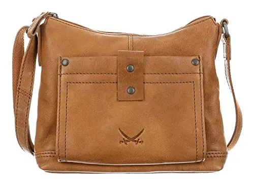 Sansibar Umhängetasche echt Leder Damen | Vintage Crossbody Handtasche - Umhängetasche aus 100% echtem Leder im angesagten Vintage Look, ideal für Smartphone und mit praktischem Magnetverschluss. Perfekt für stilbewusste Frauen!