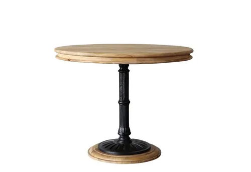 baario Esstisch Esstisch NEUILLY rund antik, massiv Säule Eisen Vintage Design