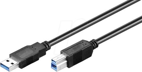 GOOBAY 96119 - USB 3.0 Kabel A Stecker auf B Stecker, 5 m, SuperSpeed Datenübertragung bis 5 Gbit/s, ideal für schnelle Verbindungen