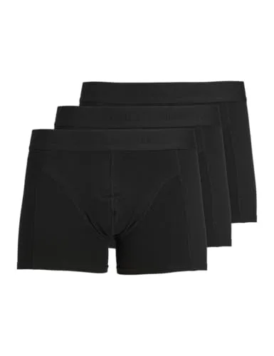 Jack & Jones Herren Boxershort JACWAISTBAND TRUNKS - 3er Pack Schwarz - Herrenunterhosen aus Baumwollmischung mit körperbetontem Schnitt und breitem Komfortbund für optimalen Tragekomfort. Ideal für jeden Tag.