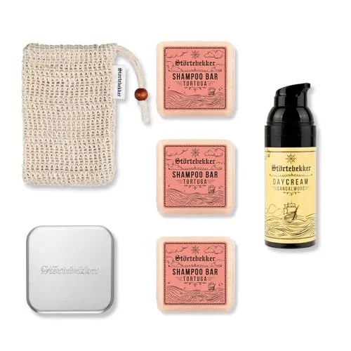 Störtebekker® Dusch Routine Set - 3 x festes Shampoo & Pflege Essentials - Erlebe die tägliche Pflege mit unserem Set: 3 feste Shampoos, Sisalsäckchen und eine praktische Seifendose. Perfekte Reinigung und intensive Pflege für dein Haar, ganz ohne Plastik!