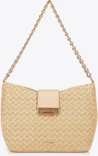 Wittchen Damen-Umhängetasche, gewebt, beige und goldfarben, Polypropylen