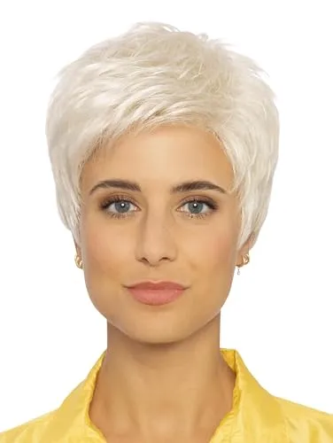 Perücke Dana - Gestufter Kurzhaarschnitt mit unsichtbarem Haaransatz & handgeknüpftem Wirbel