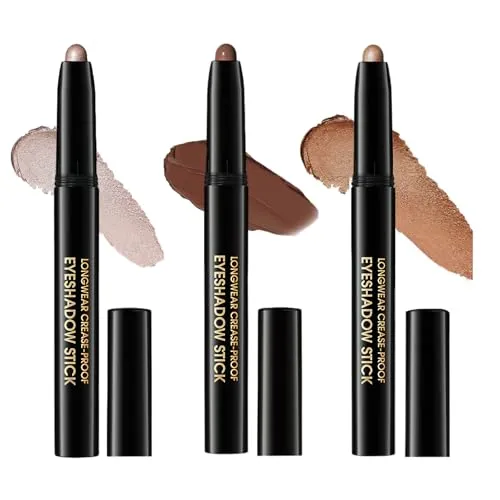 Pcs Eyeshadow Stick Lidschatten Stift Stick Lidschattenstift Lidschatten Wasserfest Zauberstift Make Up Langanhaltend Hochpigmentiert Leicht Aufzutragen 1.6g/stück Sorgt Langanhaltende Augen Make Up 3
