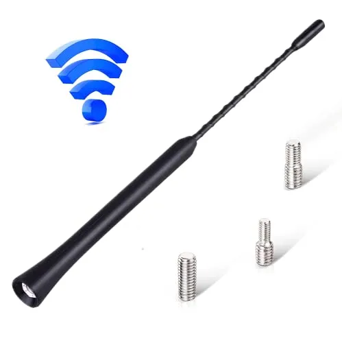 Car Aerials Replacement Kit, Akozon Autoantenne Autoradio Antenne 9 Zoll Universal Auto Antenne DAB FM KFZ Kurzstab Dachantenne Radioantenne Ersatzantennenstab Dachradioantenne mit Schrauben