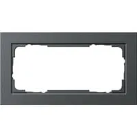 Abdeckrahmen zweifach E2, Abdeckung anthrazit, Retail