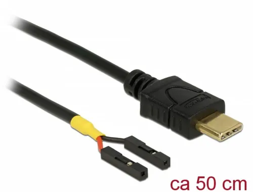 Delock USB Type-C Kabel - Stecker auf 2 x Pfostenbuchse, schwarz und ideal für präzise Verbindungen