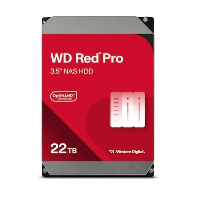 WD Red Pro 22 TB interne NAS-Festplatte - 3,5 Zoll, 7.200 U/min, optimiert für hohe Datensicherheit und Leistung in NAS-Systemen bis 24 Bays