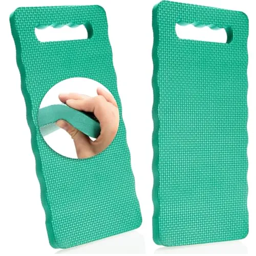 com-four® 2x Kniekissen für den Garten - Kniematte für die Gartenarbeit - Kniepolster für Handwerk und Freizeit - Knieschutzmatte wasserbeständig, wärmedämmend (grün - 2 Stück)