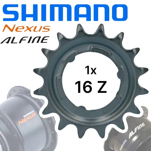 Shimano Nexus / Alfine Getriebenaben Verschleiss Ersatz Ritzel Schwarz 16 Zähne